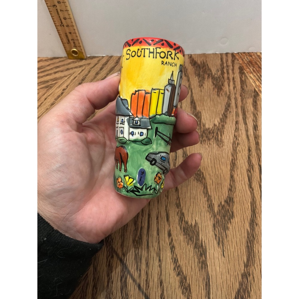 Western Unisex Southfork Ranch Shot Glass 4 Inch Multicolor